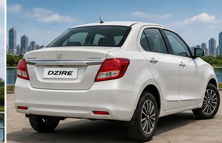 Swift Dzire sedan taxi rear view