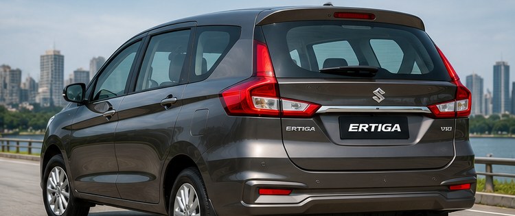 Maruti Ertiga taxi rear three-quarter view